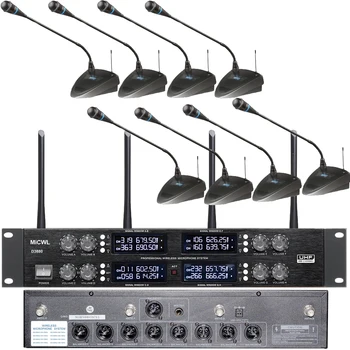 MiCWL 8 Stolni Audio Bežični Gooseneck Mikrofon Audio 400-Kanalni Konferencijske Radio Bežični Sustav za konferencijske dvorane 8 XLR