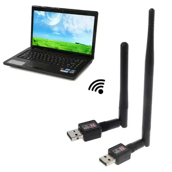 150 Mb/s USB WiFi Adapter za PC računalo Bežični Mrežni Prilagodnik za stolno računalo Antena sa visokim pojačanjem od 5dBi, Podržava Win11/10/8.1
