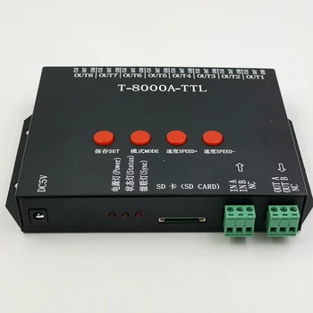 T-8000 DC5V DC12V DC24V SD kartica RGB boji modul led trake пиксельный kontroler