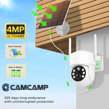 Wifi Solarna PTZ Kamera 4MP Vanjska s Solarnih Panela na PIR Human Detect Baterija je Kapaciteta 8000 mah Bežična Kamera za video Nadzor iCSee