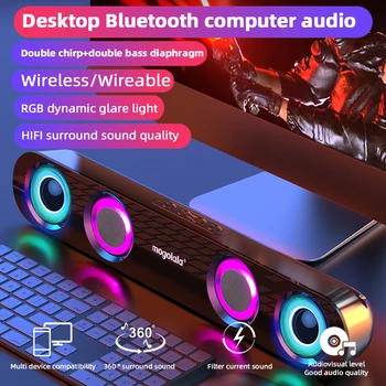 Bluetooth-kompatibilni dinamike 5.0, prijenosni bežični zvučnik za prostor, glazbeni player sa šarenim svjetlima, stereo zvuk, subwoofer