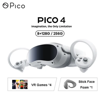 VR-Slušalice Pico 4, Univerzalne Slušalice Virtualne stvarnosti, 8 + 128 G/512 G, 3D Pametne Naočale, 4 Do + Gaming Kacigu S Ekranom Za Metaverse & Stream