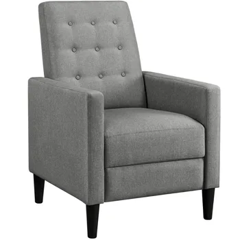 Moderni nagibni stolica prekrivač od fuzzy tkanina s ručni oprugom, sivo