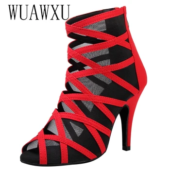 MILA/ novi zločeste crvene cipele za latino ples; ženske cipele za ples na visokim petama od 10 cm; profesionalne plesne cipele na mekim cipelama s visokim берцем; moderne plesne cipele; da