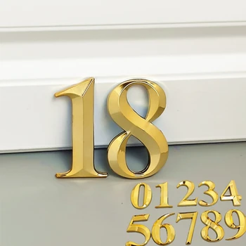 7 cm zlatna naljepnica sa brojem kuće, samoljepivi pločica s brojem soba, adresu apartmana, hotela, ureda, vrata pločica, sobe poštanskih sandučića