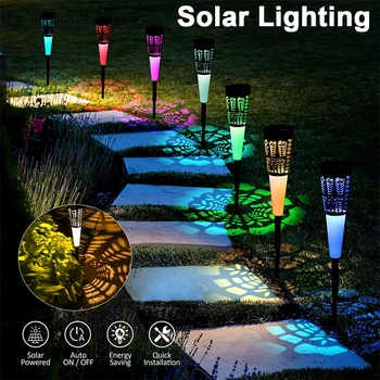 4 kom., led solarna svjetla za pjesmu RGB /topla bijela, vodootporan ландшафтная lampa, vrtna rasvjeta na solarnu energiju, staza, dekor dvorište, vrt