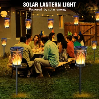 2023 Solarni vrtna svjetiljka vanjski 96LED plamen krajolik Vrt koji je umetnut travnjak plamen zidne lampe Krajolik rasvjeta za blagdanske zabave