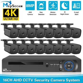 16CH CCTV Reprodukcija lica 8MP H. 265 Kit Vanjskog nadzora 8.0 MP IC-Kamera Sigurnosni Sustav za video Nadzor 4K DVR 16ch Setove