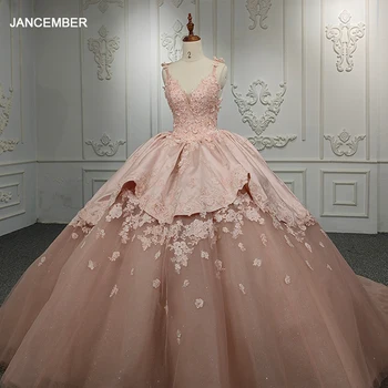 Lijepo raskošnom haljina princeze s biserima, loptu haljina od organza s cvjetnim uzorkom, čipka-up, smještaj za haljinu Mulher Luxo
