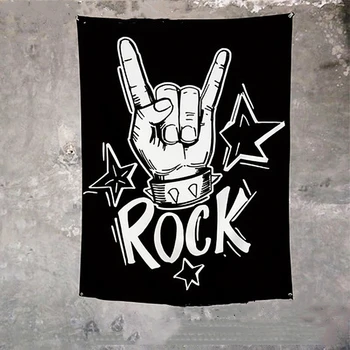 Klasicni rock-n-Roll Pop-Grupa Logo Tima Koncertnih Plakata, Zastava i Banera Popularna Glazbena Tema Slikarstvo Caffe Bar Dekoracija Zidova Kuće