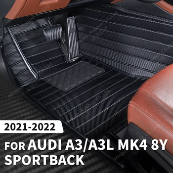Običaj tepisi od karbonskih vlakana za Audi A3 Sportback MK4 8Y 2021 2022, tepih za noge, auto oprema za interijer