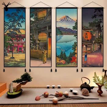 Dekor u japanskom stilu, zidno slikarstvo, ulica i starinski dekor, estetski ukras dnevnog boravka, uređenje kuće, tapiserija, zid umjetnost, slikarstvo