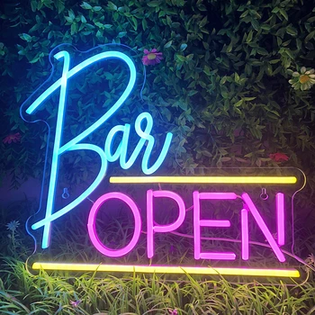 Bar je OTVOREN Novi Led Signalizacija za Bar Neon Led Natpisi Neon Svjetlima Bar je Otvoren Znak za Kućnog Bara Shop Dekor za Stranke Zidni Dekor Led Svjetiljke za Bar