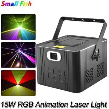 15 W RGB Animirani Laserski Snop 30 K/s ili 40 K/s Zraka Linijski Skener, Projektor Dance Party Gala Bar DMX Efekt Osvjetljenja Scene