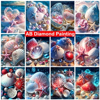 5D DIY diamond slikarstvo, фантазийная umivaonik, morska zvijezda, AB bušilica, diamond vez, primorski krajolik, mozaik, setovi za križićima, kućni dekor