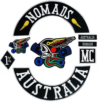 Нашивка NOMADS AUSTRALIA, vezeni punk-biciklistički нашивки, naljepnice odjeća, pribor za odjeću, ikona 8 kom. /lot FU18