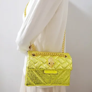 Luksuzna sjajna mini-zlatna ženska torba sa šljokicama, стеганая moderan torba preko ramena