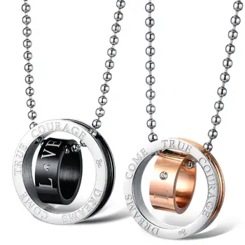 Ogrlica za korejski par, titan ogrlice i privjesci, slatka ogrlice za parove, pogodan ogrlice za parove, GX505