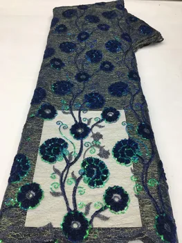 Nigerijski afričke držači tkanine s šljokice 2023 High-end čipke materijal Francuski cvjetne čipke i tila tkanina za šivanje haljine XX5600