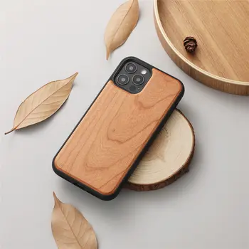 Stražnji poklopac je od prirodnog drva za iPhone 11 12 13 14 Pro Max X Xs XR SE 7 8 Plus, Tvrdi torbica od prirodnog bambusa, besplatni Poklon torbica za telefon na red