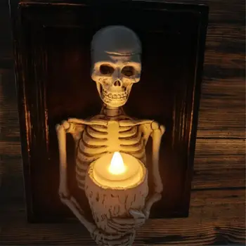 Okvir za slike sa скелетом na Halloween, uređenje kuće, svijećnjak, zidne vješalice od smole, ovjes je na radni stol, dekor dnevni boravak