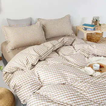 Skandinavski deka i krevetu 220x240, moderan deka 150x200, moderan luksuzni set posteljine, lagano checkered posteljina