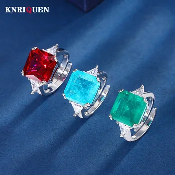 2023 Trend 12 *12 MM rubin-smaragd prsten Laboratorijske dijamant angažman prstenje s dragim kamenjem Коктейльная college Fin nakit ženske pokloni za godišnjicu,