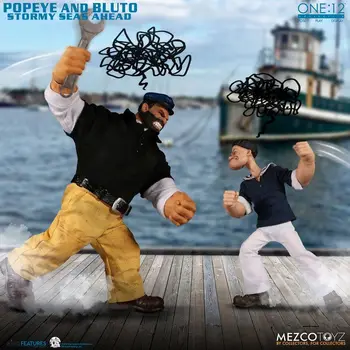 Originalni skup MEZCO POPEYE: Popeye & Bluto Stormy Seas Ahead 1/12 na raspolaganju, zbirka anime-akcija, modeli igračaka