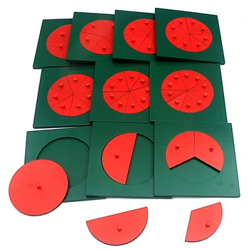 Dječji matematičke igračke Montessori, drvene krugove za frakcija 1-10, edukativne drvene igračke, kružna je ploča za hvatanje