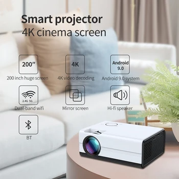 T01-A pametan projektor mini profesionalni Android Wifi 1080P led projektor 4K prijenosni kućno kino TV Beamer