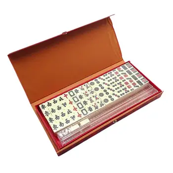 Igre skup Mahjong igre mini mahjong tradicionalne kineske verzije sa 2 dodatne kartice, 144 pločice mahjong, prijenosni igra na ploči za putovanja