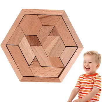 Drvene slagalice Tangram Zagonetka Geometrijskih oblika igre za djecu Dječji obiteljske prijenosni puzzle