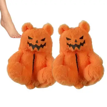 Papuče na Halloween, papuče u obliku bundeve, papuče s mekanim životinjama, papuče s svjetiljku u obliku medvjeda u obliku bundeve, udobne i tople papuče na Noć vještica