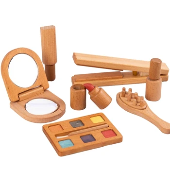 Q0KB Drvene kozmetičke igračke, setovi za igre, dječje igračke za rano učenje, igranje uloga, rekvizite za stranke