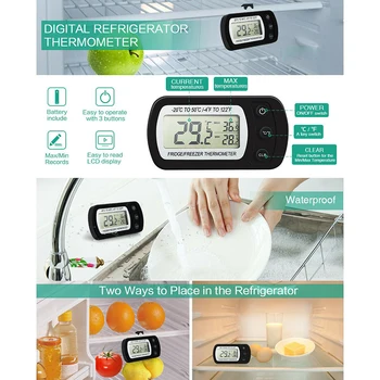 Led Digitalni uspravni zamrzivač-50 °C ~ 70°C Viseći Potrošačke Mini Digitalni Elektronski Hladnjak zamrzivač LCD Termometar za Hladnjak
