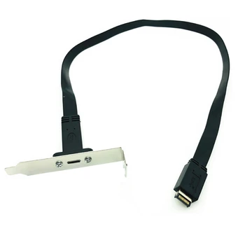 50 cm USB 3.1 Priključak na prednjoj ploči Type-E za USB-C Tip C Priključak-utičnica Produžni Kabel + Vijak Za pričvršćivanje na ploči Priključak Type E