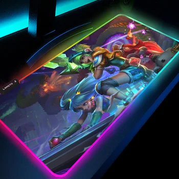 RGB mehanička tipkovnica, podloga za miša League of Legends, sjajni miš visoke rezolucije, геймерские led podloške za miša, uredski tepih
