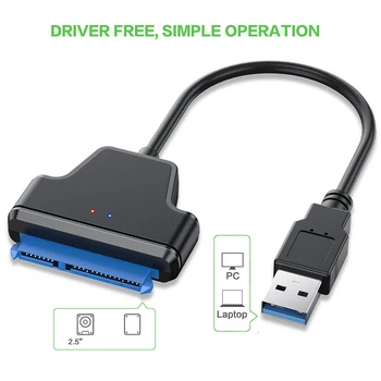 Kabel USB3 0 na SATA, 2,5-inčni adapter za pretvaranje tvrdog diska, pribor za pretvaranje tvrdog diska prijenosni elektronički računalo