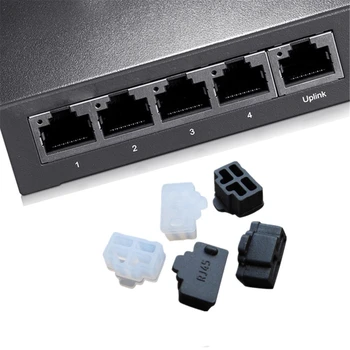 100pc Crna Ethernet Hub Port za RJ45 Zaštita Od Prašine Poklopac Sigurnosni Priključak za RJ45 Ženski Konektor