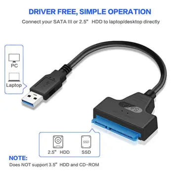 Kabel SATA na USB 3,0/2,0 brzinom do 6 Gb/s za 2,5-Inčni Vanjski tvrdi disk HDD SSD SATA 3 22-Pinski Adapter USB 3.0 na Sata Адаптерам