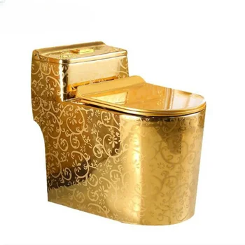 zlatni wc kupaonica, zlatna boja, wc, pozlaćeni sjedalo za wc