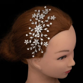 Ženski ukras za kosu nevjesta, ХАДИЯНА, boja bisera, crystal, vjenčanje češljevi za kosu, pribor za kosu za mladenku, cvjetni šlem BC5733
