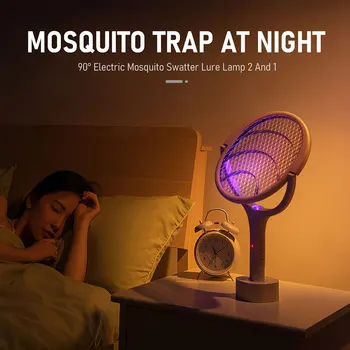 Rotirajuća na 90 Stupnjeva Električna letjeti swatter od Komaraca s Teleskopskim Mrena Usb Mosquito Killer Žarulja Električna Buba Zapper Fly Killer