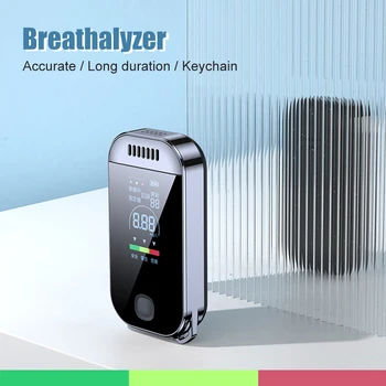 Breathalyzer USB punjiva 0,000 ~ 0,199% BAC prijenosni tester alkoholiziranosti 50 grupnih snimaka sa svjetlom i kolor LCD zaslonom