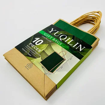 Poklon paketi YUQILIN 10 komada, poklon paketi od bičevati s ručkom, 5,9 × 3,1 × 8,3 cm