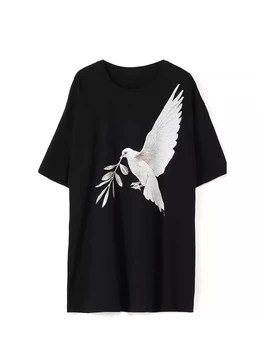 t-shirt y3 Dove of peace u mračnom stilu Unisex kratkih rukava, majice yohji yamamoto y-3, vrhovima, besplatne majice s okruglog izreza, muška majica оверсайз