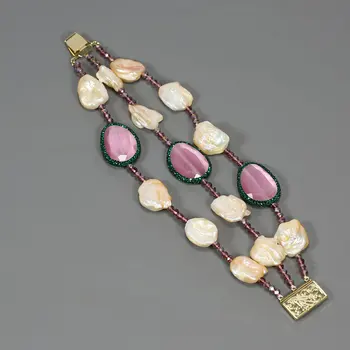 Nakit GuaiGuai 3 Teme Pink biseri Кеши Mačka oko Crystal Narukvice od perli ručni rad ženske dizajnerske nakit Poklon