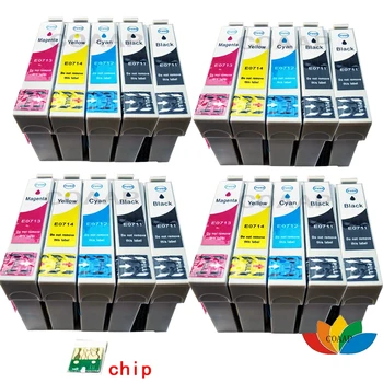 20x Kompatibilne tinte patrone T0711-T0714 za Epson stylus DX5000 DX5050 DX7400 DX8450 DX9400 DX9400F s čipom