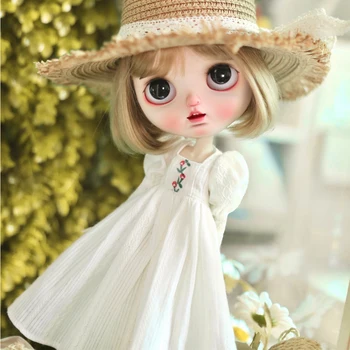 H01-A035 dječja igračka ručni rad 1/6 ob24 azone blyth lutkarska odjeća s dugim trg cutaway, bijela suknja s rukavima, 1 kom.