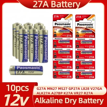 10шт 27A 12V Alkalna Baterija A27BP K27A VR27 R27A G27A MN27 MS27 GP27A L828 V27GA ALK27A za Alarm Bežični miš